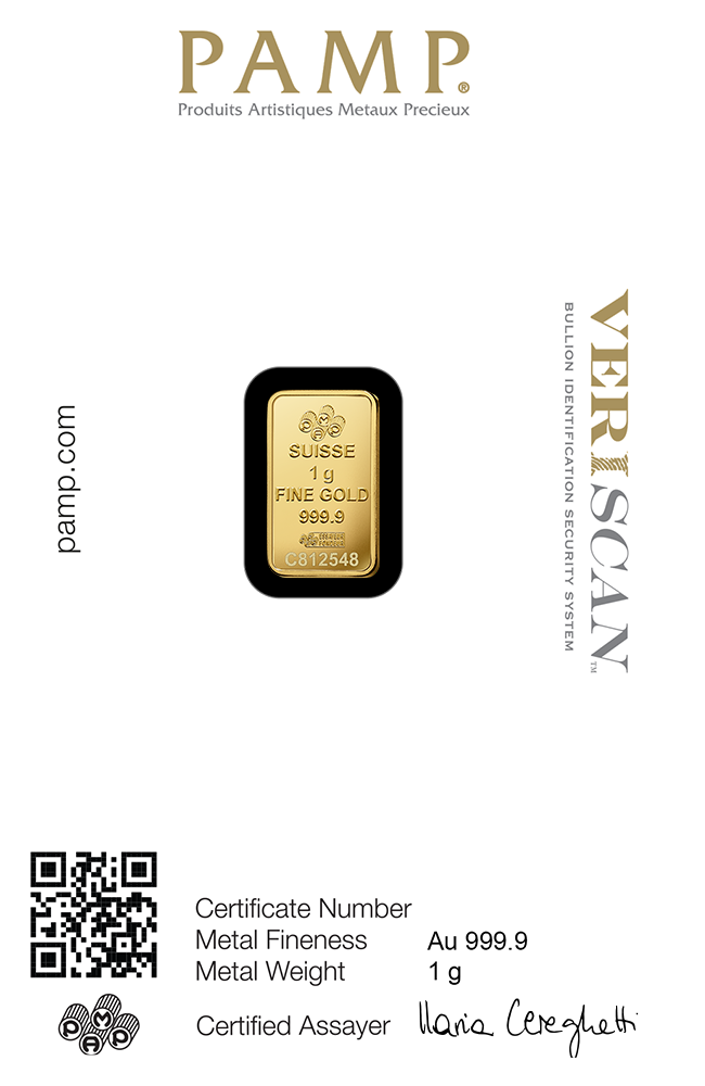 Pamp Fortuna Gold 1g Minted Bar