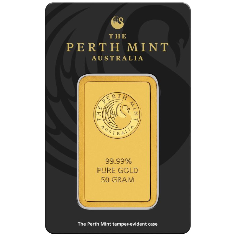 Perth Mint Gold 50g Minted Bar