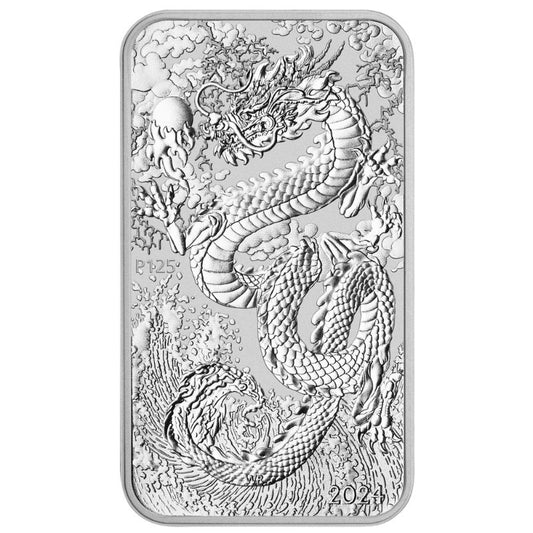 Perth Mint 2024 Rectangular Dragon Silver 1oz Minted Bar